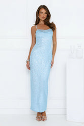 The Shine Collective Sequin Maxi Dress Blue