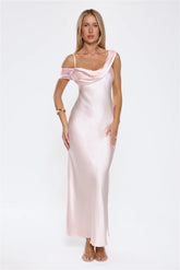 Glamorous Nights Satin Maxi Dress Pink