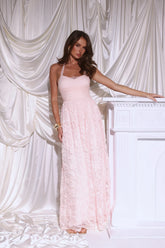 Magnetic Luxe Halter Maxi Dress Pink