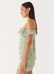 Hidden Gesture Mini Dress - Wispy Fern