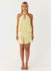 Beginning Mini Dress - Butter Yellow